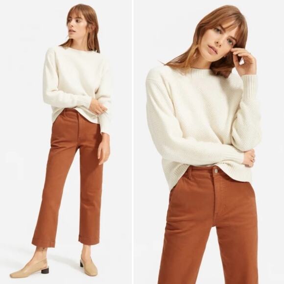 Everlane The Straight Leg Crop Pants in Brown - Picture 1 of 8
